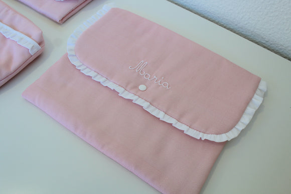 Envelope Colorido (Personalizável) c/folho em Tecido Branco