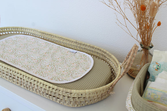 Cesta Muda Fraldas Waffle Verde Seco Folhagem