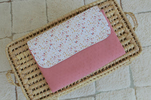 Muda Fraldas Portátil Com Bolsos | Plumeti Rosa Flores I