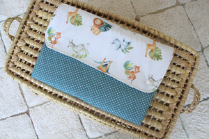 Muda Fraldas Portátil Com Bolsos | Verde Animais