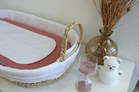 Cesta Muda Fraldas Blush Rosa Pintas