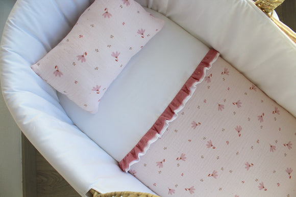 Alcofa de Verga | Rosa Flores com Musselina Blush