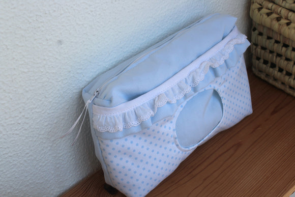 Necessaire | Azul com Folhos