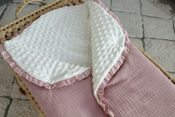 Manta Saco Polar | Musselina Rosa e Vichy