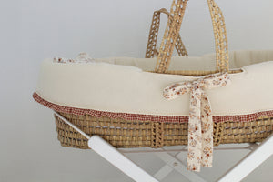 Alcofa de Verga | Musselina Flores e Vichy Terracota