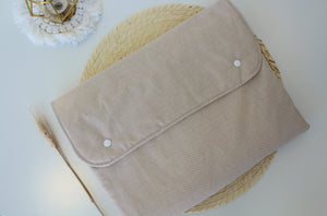 Muda Fraldas Portátil Com Bolsos | Bege Pintas