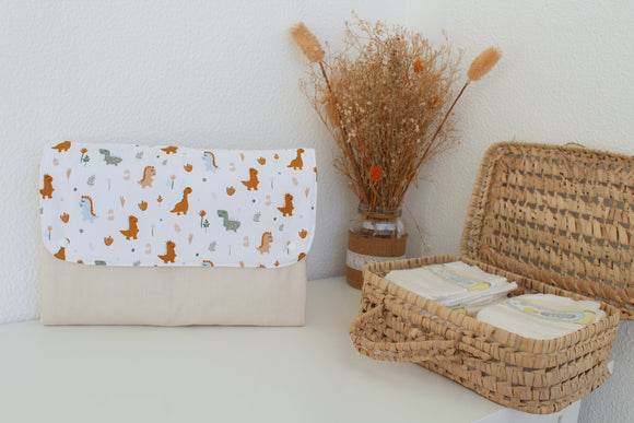 Muda Fraldas Portátil Com Bolsos | Dinossauros